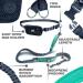 Black Rhino - Premium Hands Free Dog Leash for Running Walking Jogging & Hiking - Adjustable Length Dual Handle Bungee Leash Medium Large Dogs Neoprene Padded Handles - Running Pouch Included Aqua 4 Feet Gray/Aqua - Buy Online on GoSupps.com