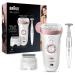 Braun Silk- pil 9-890 epilator for long-lasting hair removal wireless wet & dry epilator for women including bikinitrmmer and various essays white/rose gold alt -890