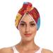 Colorful Plaid Hearts Stars Dandelions Hair Towel 2 Pack Super Absorbent Hair Drying Towel Quick Dry Hair Turbans Head Towel with Button Twisty Wrap for Women Girls