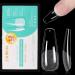 Fake Long Coffin Nails - ZAHRVIA 552PCS Soft Gel Full Cover Nail Tips Kit for Nails Extensions Clear Acrylic Glue Tips No File False French Nail Tips for Manicure Salons Nail Art (Long Coffin) Long Coffin-552