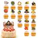 Thanksgiving Cake Decoration 16PCS Thanksgiving Cupcake Toppers Turkey Pumpkin Food Decorations Fall Cupcake Toppers Autumn Cake Decorations for Autumn Thanksgiving Day Party Supplies Y4GEDGCP