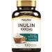 Piping Rock Organic Inulin Capsules 1000 mg | 100 Count | Low Glycemic Index | Soluble Fiber Supplement | Non-GMO Gluten Free
