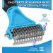 Dog Burst Cat Brush | 12+23 Stainless Steel Double-Sided Deshedding Tool for Dogs & Cats - Remove Unwanted Hair & Knots - Blue - Buy Online on GoSupps.com