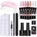 Folin Poly Nails Gel Kit - Clear Poly Nail Gel for Beginners | All-in-One UV Gel Nail Kit with 7x UV Gels for DIY Nail Art at Home - Buy Online on GoSupps.com