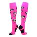 MadSportsStuff Love Soccer Hearts Socks Over the Calf Neon Pink/Black Small