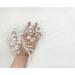 3D White Sequin Bead Floral Lace Trim Applique Patches - Wedding Dress DIY (1 Pair) - Buy Online on GoSupps.com