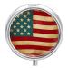 Round Pill Box Vintage American Flag 4Th of July USA Print 3 Compartment Medicine Pill Case Print Pill Organizer Decorative Metal Portable Pill Box Pocket Pill Box