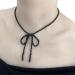 SOUTHJIELING Short Bow Necklace | Clavicle Chain Choker with Black Crystal Beads | Elegant International Shipping - Buy Online on GoSupps.com