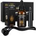 Derma Roller Hair Growth Kit, 5% Minoxidil Hair Growth Serum Oil Biotin 0.25mm Derma Roller for Hair Growth, Hair Loss Treatment for Men Women Black