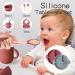 6-Piece Baby Dishes Set | Silicone Children s Tableware with Suction Cup | BPA-Free Light Pink Bowls Plates Bibs & Cups - Buy Online on GoSupps.com