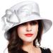FORBUSITE Church Kentucky Dress Derby Hats for Women Sd707-white-p