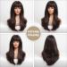 HAIRCUBE Brown Highlighted Layered Wig with Bangs - Natural Synthetic Fringe for Women - Buy Online on GoSupps.com