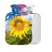 Sunflower field American flag BPA-free hot water bottle with cover 2 l large hot water bag for pain relief bed hand and feet