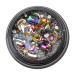 FEIlei Clear Crystal Nail Rhinestones 3D Nail Gems Nail Diamonds Metal Nail Studs