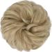 FESHFEN Synthetic Wavy Curly Hair Bun Scrunchie in Pale Golden Blonde & Bleach Blonde - Updo Hairpiece for Women, Girls, Kids - 38g - Buy Online on GoSupps.com