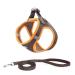 Suredoo dog harness with leash anti -train dishes reflective chest harness for small dogs pets puppies cats (brown orange xxs) xxs brown orange