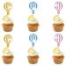 Honbay 24PCS Glitter Cupcake Toppers Creative Hot Air Balloon with Clouds Cake Toppers Fruit Dessert Picks Cake Decorations for Birthday Wedding Baby Shower Party (3 Color)