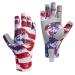 BASSDASH ALTIMATE Fishing Gloves Sun Protection Fingerless Hunting UPF 50+ Mens Womens UV Gloves Americana Large