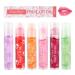 Greoer 6 Pieces Lip Balm Lip Oil Set Fruit-flavored Moisturizing Lip Gloss Plumping Lip Gloss Crystal Jelly Liquid Lipstick for Women and Girls Peach Orange Avocado Strawberry Grape Cherry 1 count (Pack of 6)