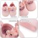 2 x Toddler Flower Girl Shoes + Headband | Non-Slip Soft Special Occasions Christening Wedding Party Shoes | Size 0-6 Months | Pink - Buy Online on GoSupps.com