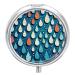 Pill Box Pill Case 3 Compartment Travel Pill Box Water Drops Dots Printing Small Pill Box Portable Medicine Pill Case Pill Organizer for Purse & Pocket for Travel Handbag (Round)