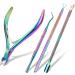 ACWOO 4 in 1 Cuticle Nippers with Pusher | Heavy Duty Stainless Steel Manicure Tools | Nail & Toenail Clippers for Damaged Nails - Titanium - Buy Online on GoSupps.com