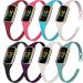Surundo 8 Pack Slim Band Compatible with Fitbit Charge 5 Bands Women Men, Slim Thin Narrow Soft Silicone Replacement Wristbands Strap Sport Band for Fitbit Charge 5 Advanced Fitness/Health Tracker 8-color-1