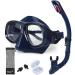 Nearsighted Snorkeling Gear for Adults Youth, Professional Full Dry Top Silicone Snorkel Set, Anti-Fog Scuba Diving Mask with Adjustable Strap(GoPro Not Included) -3.0 Royal Blue