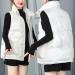 oelaio Women Padded Vest Stand Collar Zip Up Trendy Puffer Lightweight Quilted Vest for Winter with Pockets White Medium - Buy Online on GoSupps.com