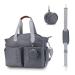 SONARIN Multifunctional Stylish Baby Nappy Changing Tote Bag Large Capacity Waterproof Baby Changing Bag Satchel Messenger Bag Portable Travel Diaper Bag with Pacifier Bag(Dark Grey) Dark Blue