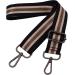 Wide Shoulder Strap Adjustable Replacement Belt for Crossbody Handbag - Black Stripes-Gun Metal Buckle - Buy Online on GoSupps.com