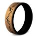 Knot Theory Mountain, Forest, Waves Silicone Ring for Men and Women - Dual Layer Engraved - Breathable Comfort Fit 6mm Rubber Wedding Band Mountain - Antique Gold Size 4  4.5