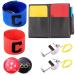 Vueinrg referee set with 2 metal referee whistle + red and yellow cards football + dial brand + 2 captain's binding c captain band for football game school sports
