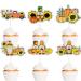 Fall Harvest Festival Party Cake Toppers 18-PC Set - Perfect for Fall Harvest Party Sunflower Pumpkin and Gnome Decorations - SugarGera 04