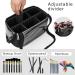 Large Black Makeup Brush Case Organizer with Adjustable Dividers and Shoulder Strap - Buy Online on GoSupps.com