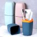 Portable Toothbrush Cup Holder with Cover - Pink, Ideal for Travel, Bathroom, School, Business Trips - Buy Online on GoSupps.com