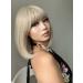 Platinum Blonde Bob Wig with Bangs - 12 Inch Heat Resistant Synthetic Wig for Daily & Party Wear - Buy Online on GoSupps.com