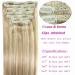 Eufficco Human Hair Lace Clip In Hair Extensions 20 120g Highlights Dirty Blonde/Bleach Blonde Remy Hair Extensions - Buy Online on GoSupps.com