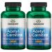 Swanson Acetyl-L-Carnitine - Amino Acid Supplement Promoting Cognitive Health & Muscle Support - Natural Formula May Promote Nervous System Health - (100 Veggie Capsules) 2 Pack