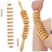 Wooden massage roller and wooden back massage roll ropes 12 rolls and 360 Gently curved muscle roller manual for wooden massages for body shape muscle pain relief anti-cellulite