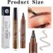 UZYXC 2025 Microblading Eyebrow Pen 4 Teeth Waterproof Brow Pen for Natural 3D Hair Drawing Long Lasting in Light Brown Waterproof Eyebrow Pen for Smooth Hair Strokes - Buy Online on GoSupps.com