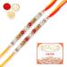 Ghasitaram Gifts Rakhi for Brother Rakhis Online -Set of 2-6981 Fancy Thread Rakhi with 200 GMS of Kaju katli
