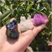Natural Crystal Rough 3pcs Aura Angel Crystal Cluster Natural Titanium Coating Gemstone Quartz Cluster Home Decor 110-120g - Buy Online on GoSupps.com