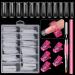EBANKU Dual Nail Forms Set with 120 Piece Dual Nail Forms Poly gel Coffin Nail Mold 1Pcs Pink Poly gel Dual-Ended Nails Brush 5Pcs Pink Dual Form Nail Clips for Acrylic Nails Extension Nails Clear