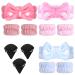 Spa Headband and Wristband Set: 3 Set Towel Bow tie Headband scrunchies Wristband for Women Makeup Washing Face Removal Shower Yoga