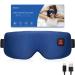 Heated Eye Mask Cordless for Dry Eyes, USB Eyes Heating Pad, Rechargeable, Real Silk, Sleep Mask for Men Women, Warm Eye Compress for Relief Stye, Blepharitis, Chalazion, Eye Fatigue or MGD (Navy)
