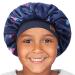 Hat Hut Kids Satin Bonnet Sleep Cap for Curly Hair Adjustable Silk Hair Cap for Baby Sleeping Hair Bonnet for Toddler Child 1-8 Years Deep Ocean