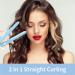 2 in 1 Hair Straightener & Mini Curling Iron - Professional Heat Resistant Mat for Styling - Blue - Buy Online on GoSupps.com