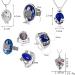 Vampire Diaries Jewelry Set: Daywalking Katherine Sapphire Locket, Elena Gilbert Necklace, Bonnie Necklace, Salvatore Family Crest Ring, Diamond Stud Earrings - 8 pcs - Buy Online on GoSupps.com
