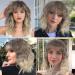 Gradient Blonde AISI HAIR Synthetic Wavy Curly Bob Wig with Bangs - Shoulder Length Ombre Wig for Women - Buy Online on GoSupps.com
